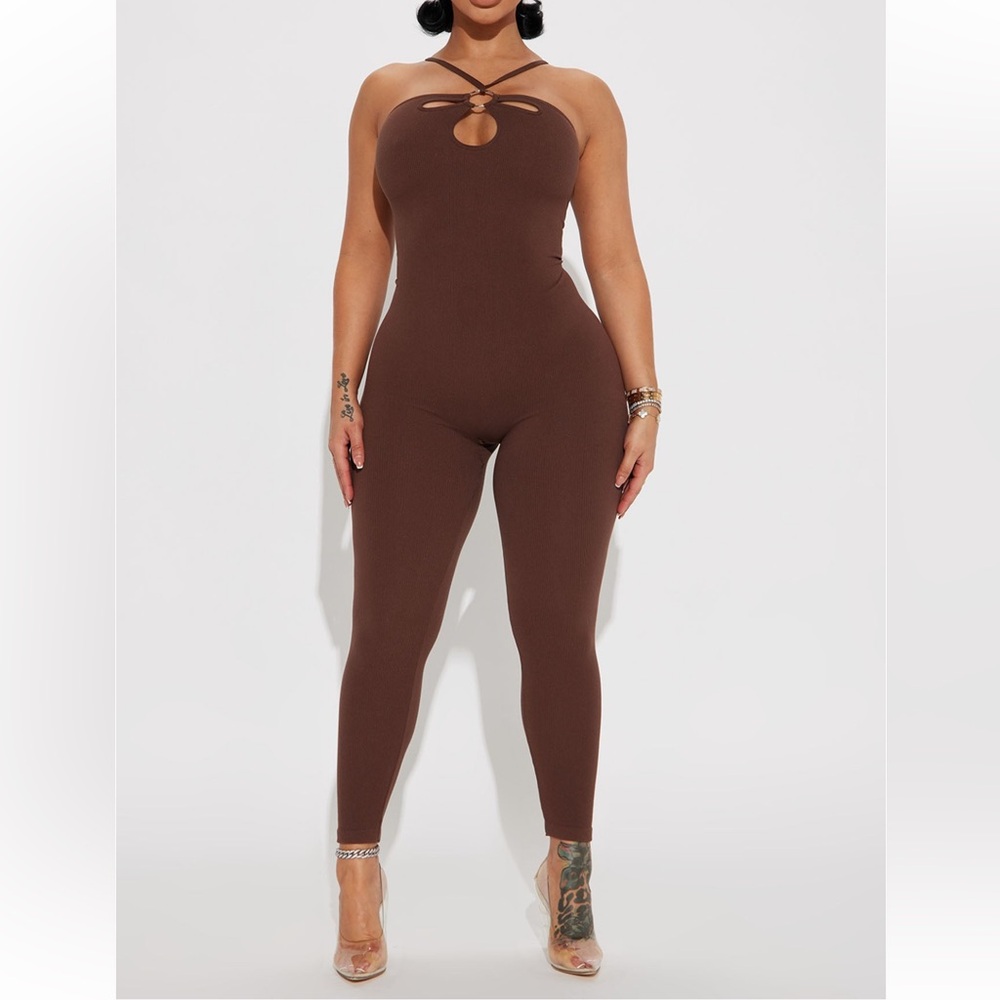 Seamless ribbed jumpsuit